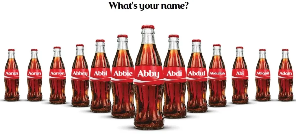 coca cola personalised packaging- native advertising and influencer marketing