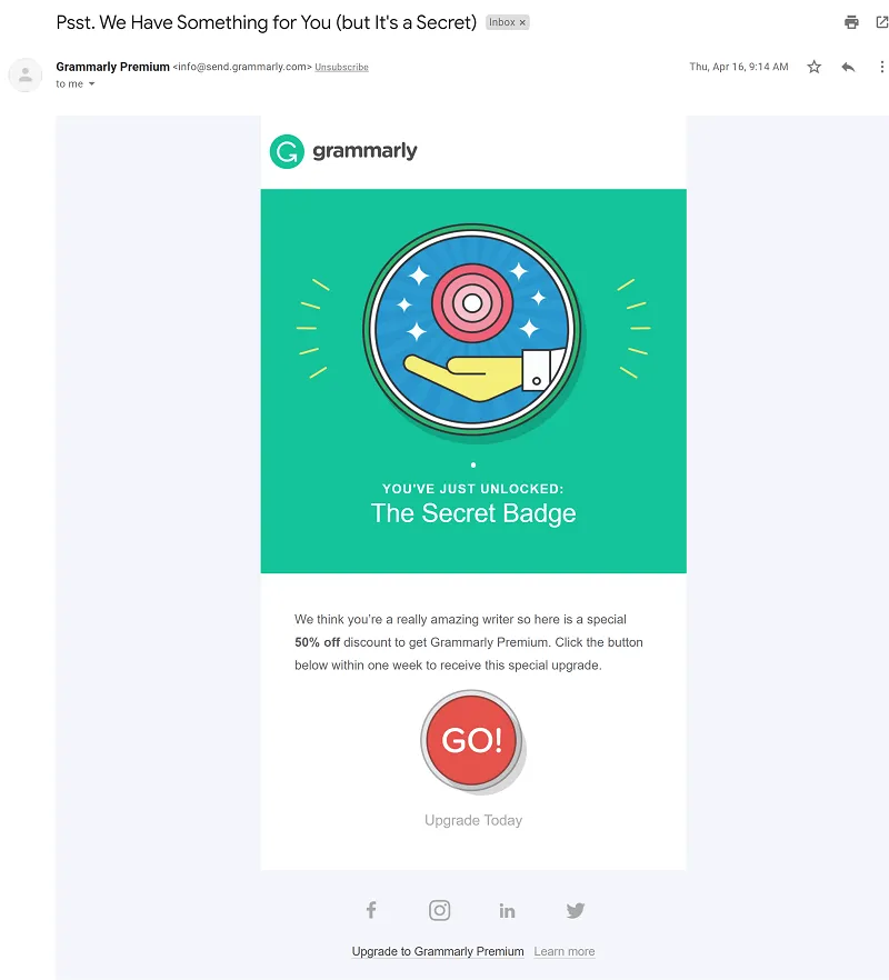 grammarly email campaign
