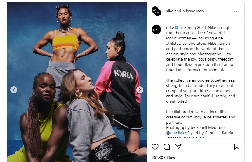 nike x insta- nike women campaign- native advertising and influencer marketing