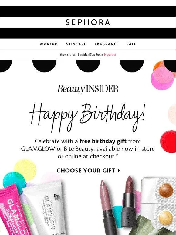 sephora birthday email