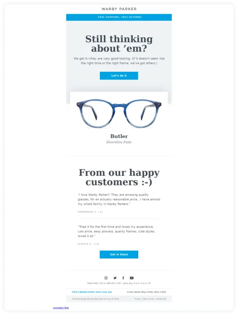 Warby Parker's Retargeting Strategy
